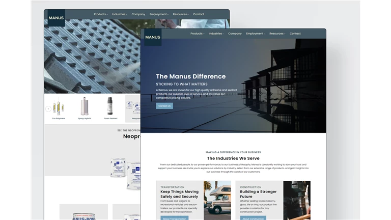 Manus Products Site Launch- White Background